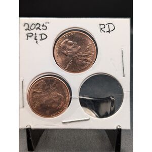 2025 Lincoln Cent Pair – P & D Mint, RD Color, 2-Coin Lot